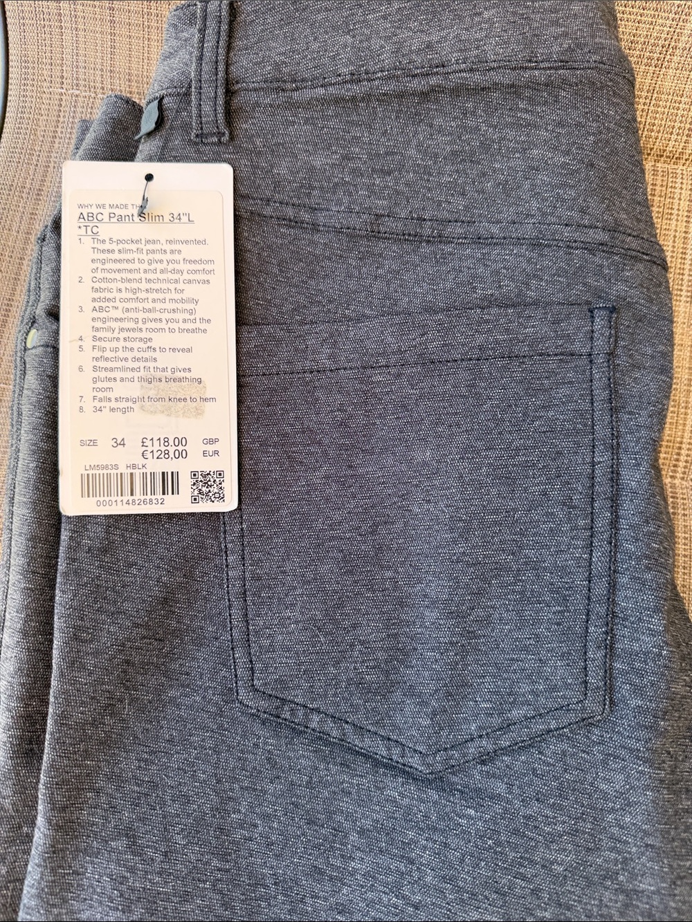lululemon athletica Men's ABC Pant Slim in Heather Gray